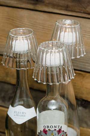Richland Inza Wine Bottle Chandelier Glass Tealight Holder Set of 4