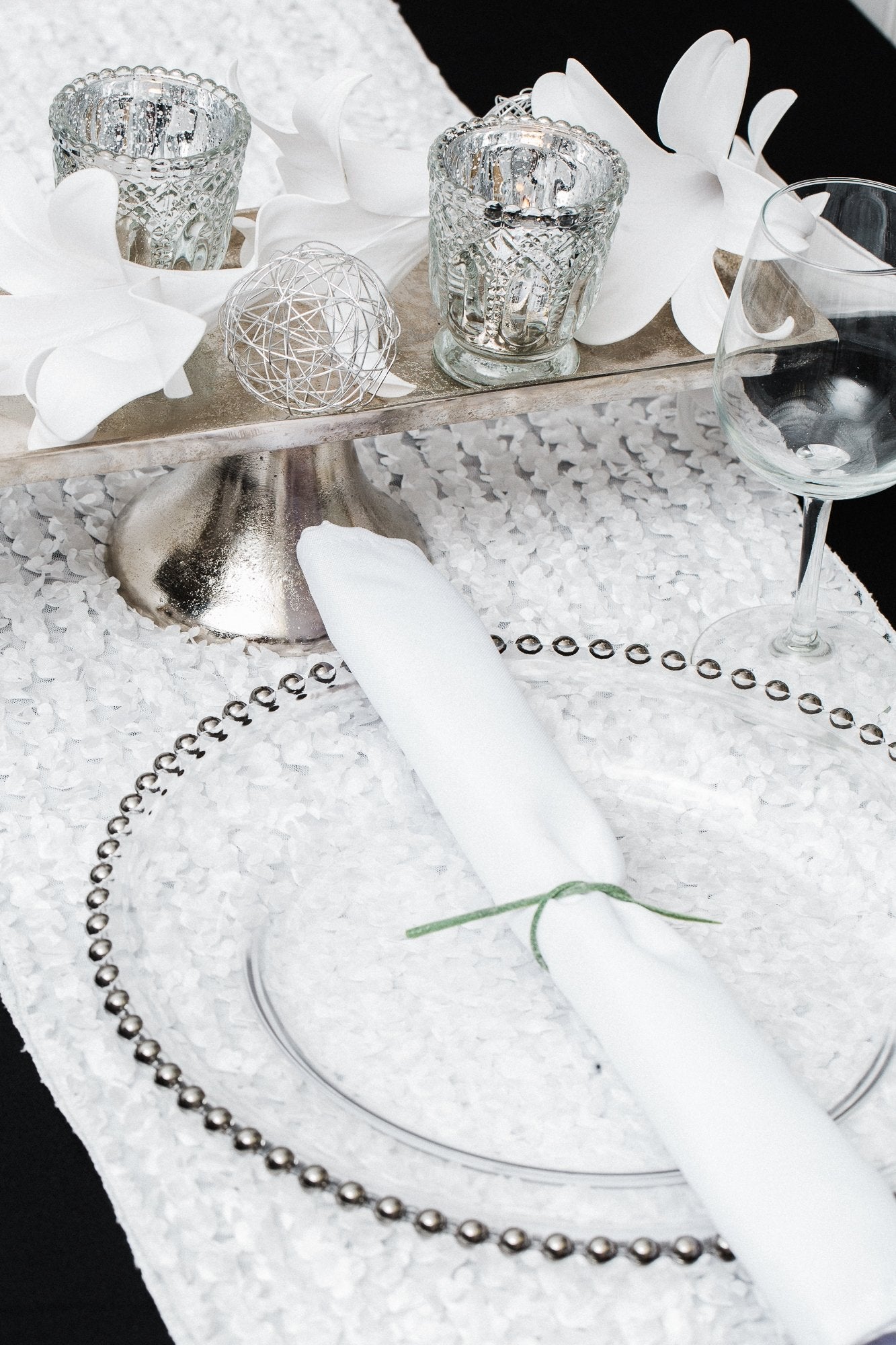 richland 13 silver beaded glass charger plate set of 12