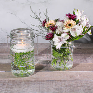 Eastland 5.1" Hanging Dotted Glass Jar with Handle 