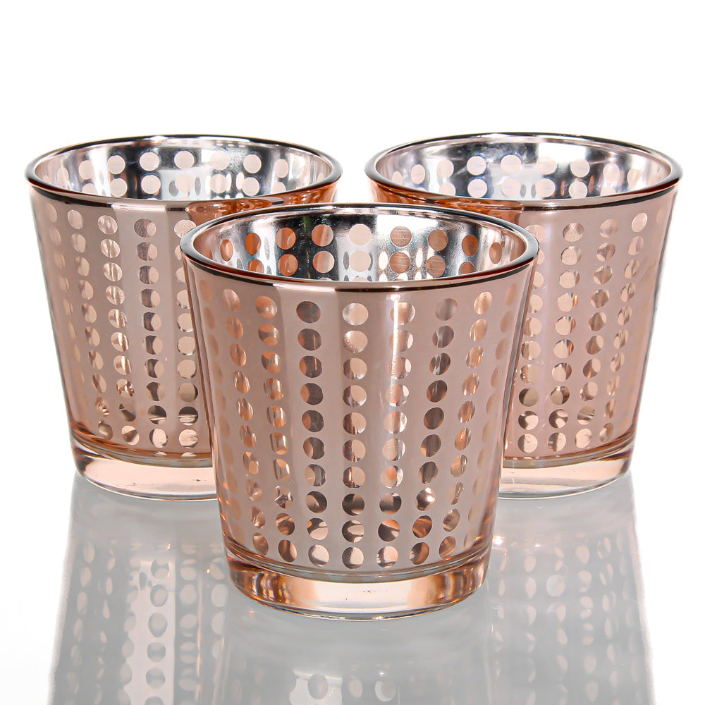 Richland Rose Gold Dotted Glass Holder - Medium