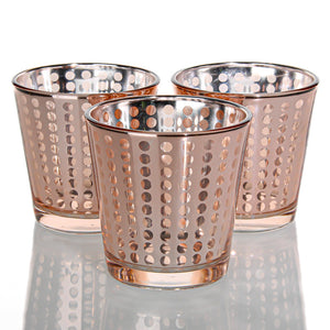 Richland Rose Gold Dotted Glass Holder - Medium