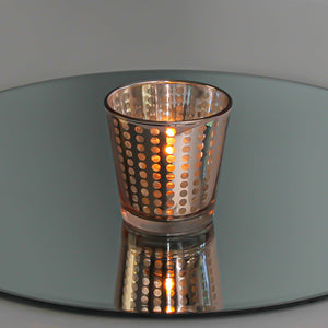 Richland Rose Gold Dotted Glass Holder - Medium