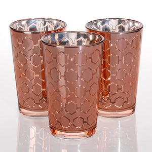 Richland Rose Gold Hexagonal Glass Holder - Large