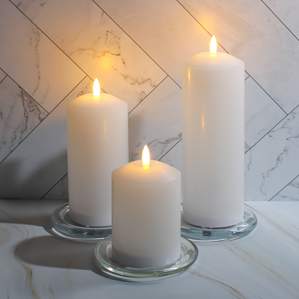 Eastland Glass Pillar Plate Round 4” Set of 12