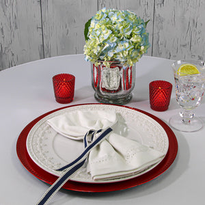 Richland Beaded Charger Plate 13" Red Set of 24