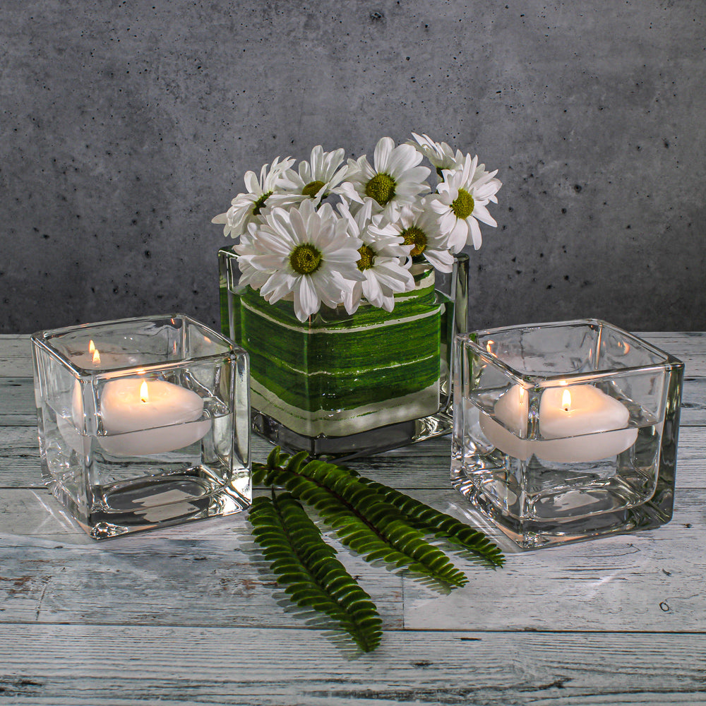Richland Square Glass Cube Vase 4"