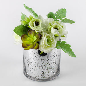 Richland Silver Mercury Glass Cylinder Vase 5" x 5"