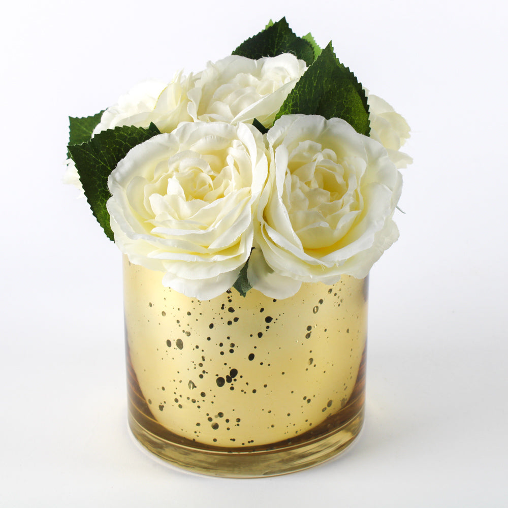 Richland Gold Mercury Glass Cylinder Vase 5" x 5"