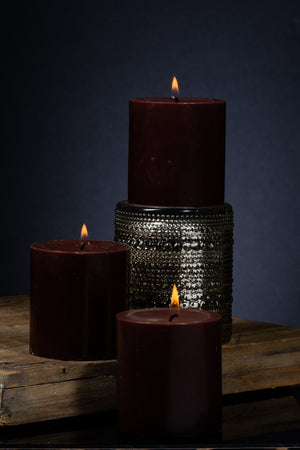 Richland Pillar Candle 3"x3" Brown