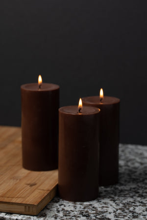 Richland Pillar Candle 3"x6" Brown