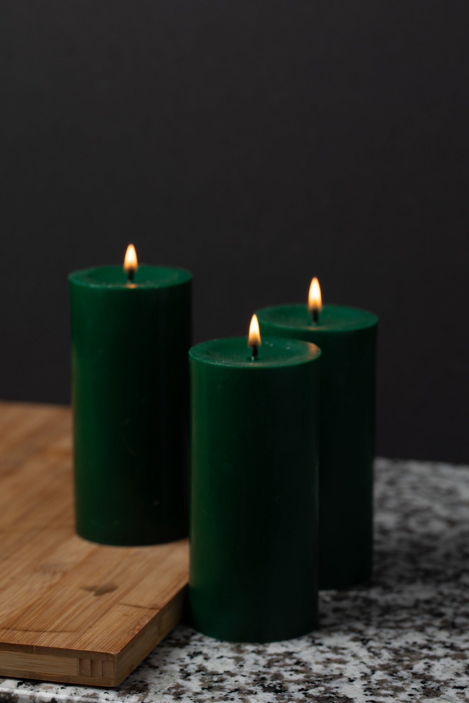 richland pillar candles 3 x6 dark green set of 12