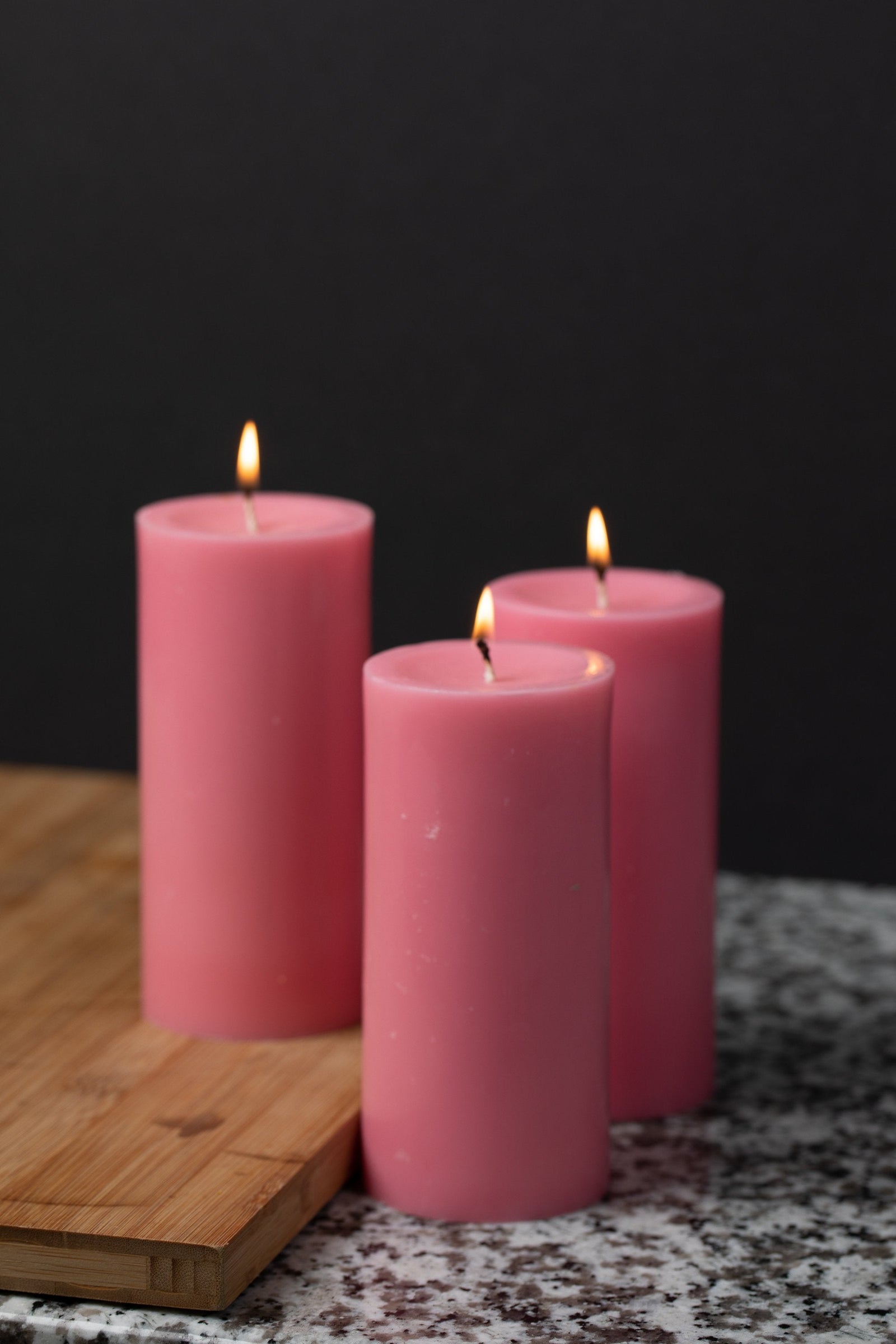 Richland Pillar Candles 3"x6" Pink Set of 24