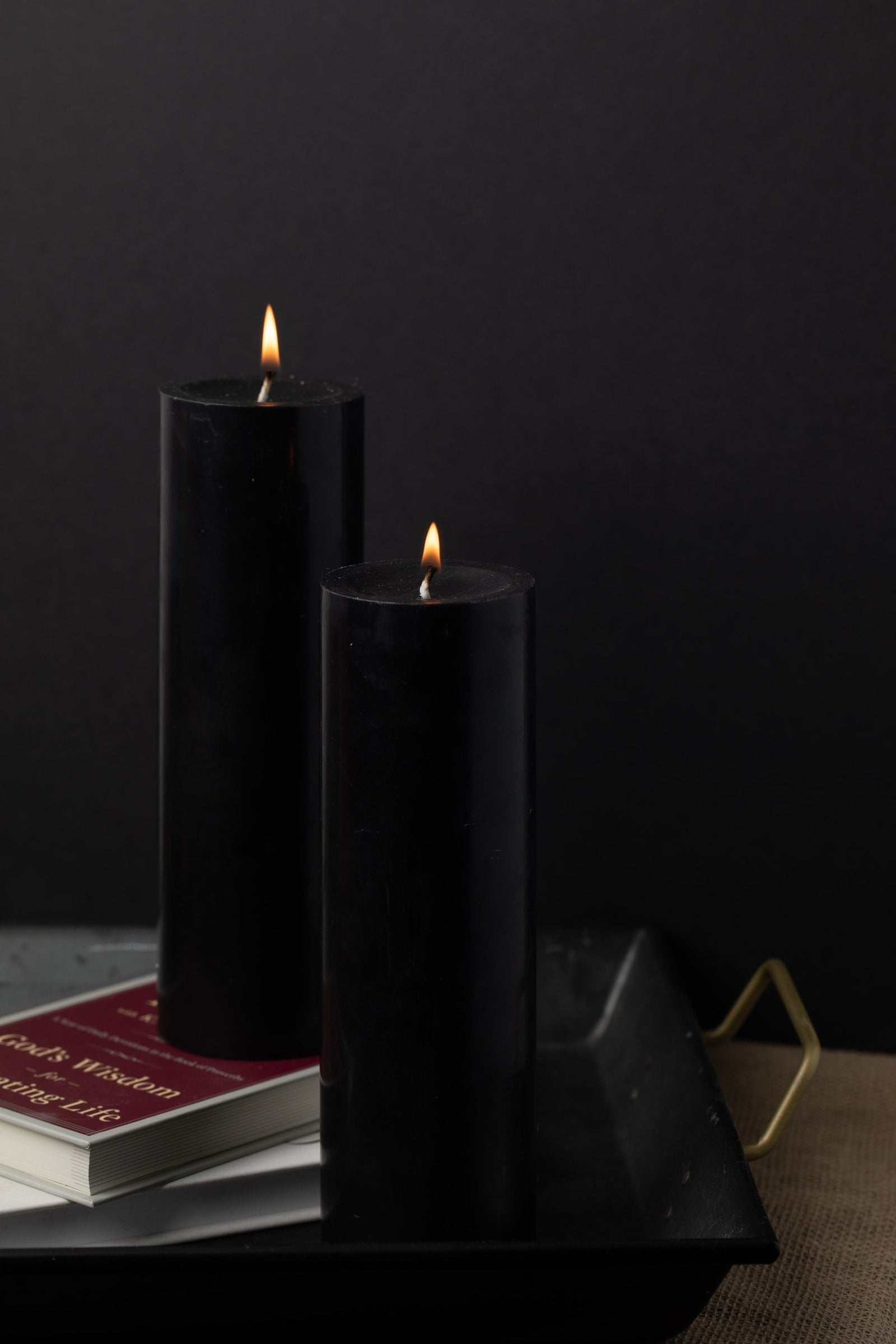 Richland Pillar Candle 3"x9" Black