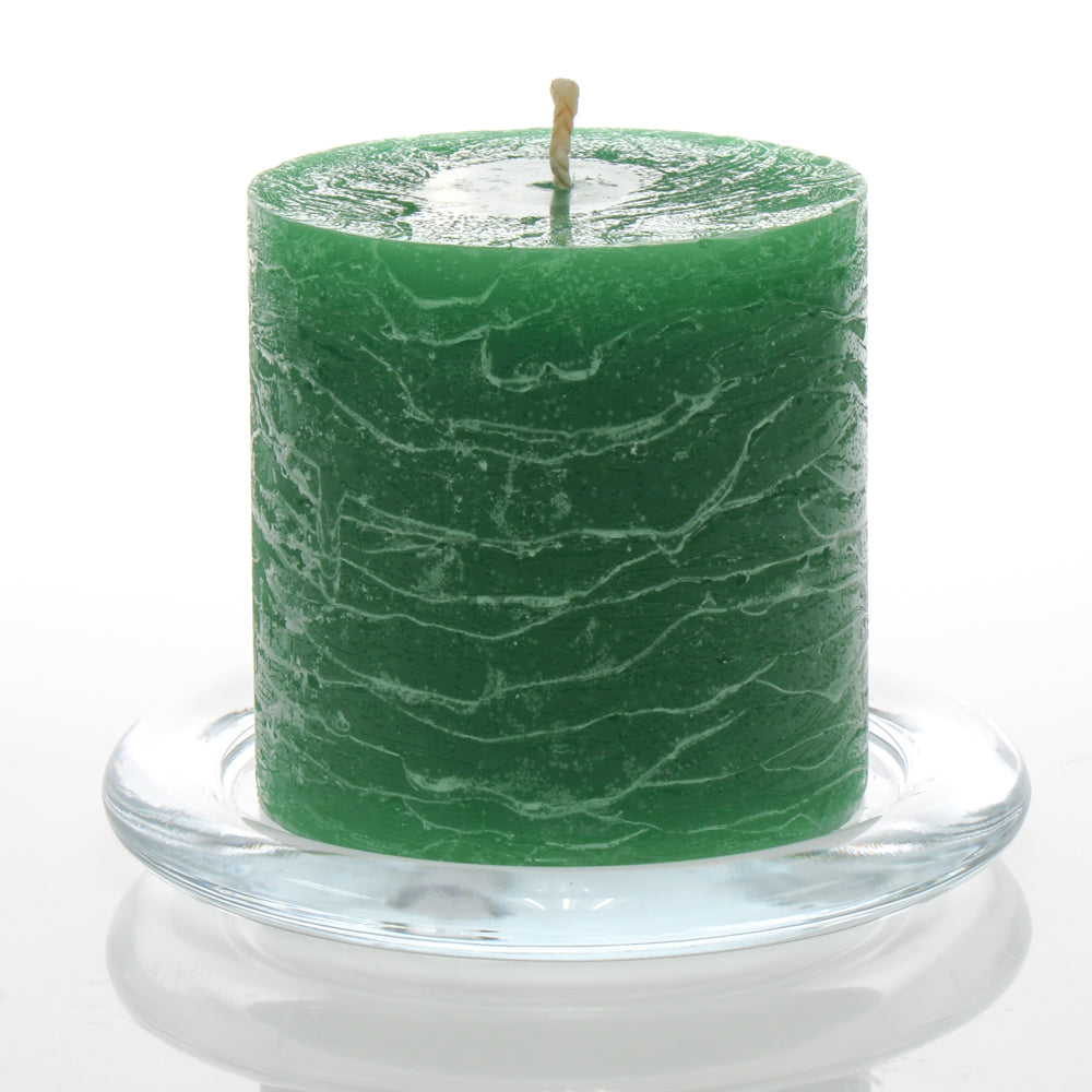 Richland Rustic Pillar Candle 3"x 3" Dark Green