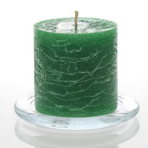 Richland Rustic Pillar Candle 3"x 3" Dark Green