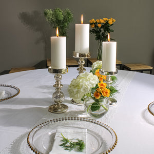 Richland 13" Gold Beaded Glass Charger Plate Set of 12