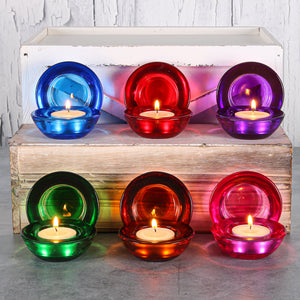 Eastland Chunky Tealight Candle Holder Red Set of 12