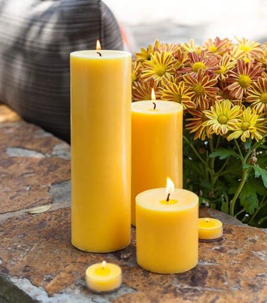 Richland Pillar Candles 3"x3", 3"x6" & 3"x9" Yellow Set of 3