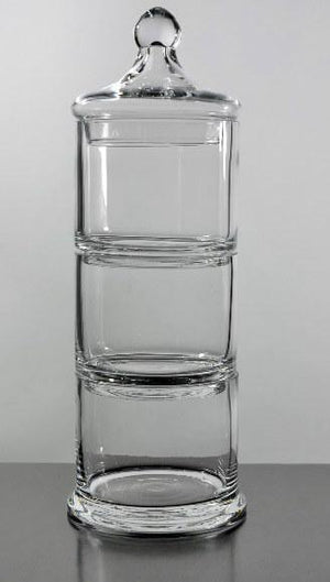 3 tier stacking apothecary jars 12 5 in