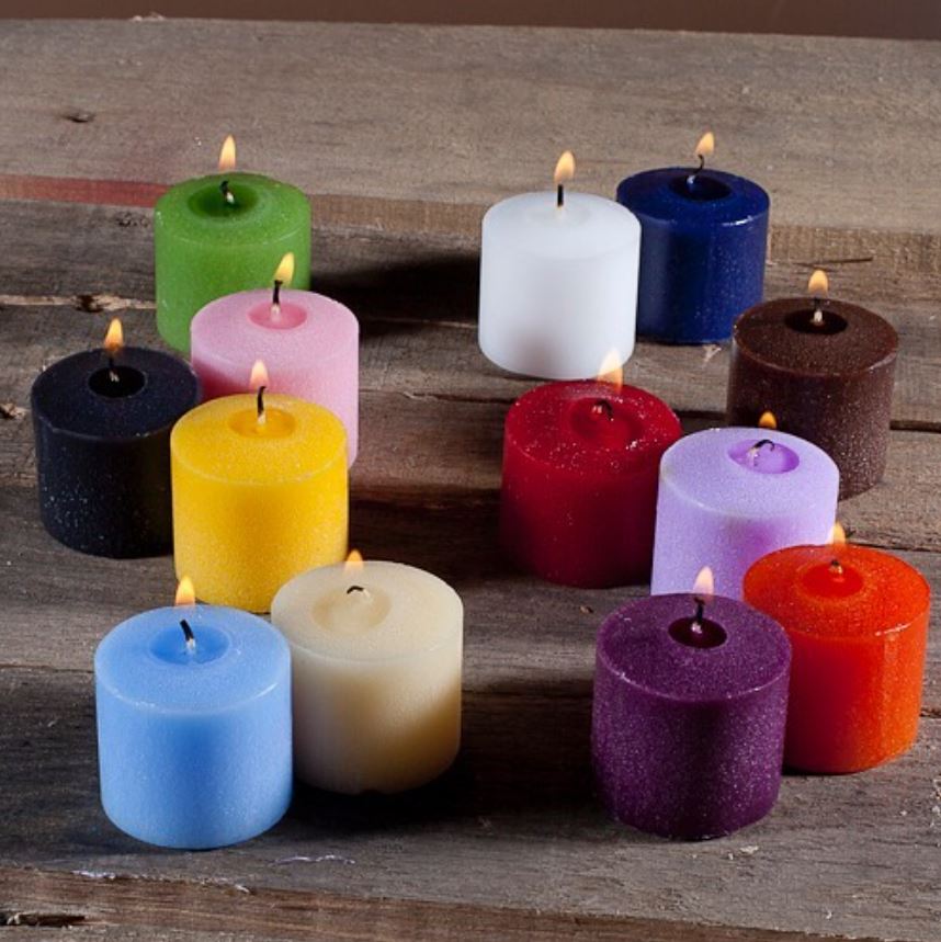 set of 12 assorted 10 hour scented richland votive candles
