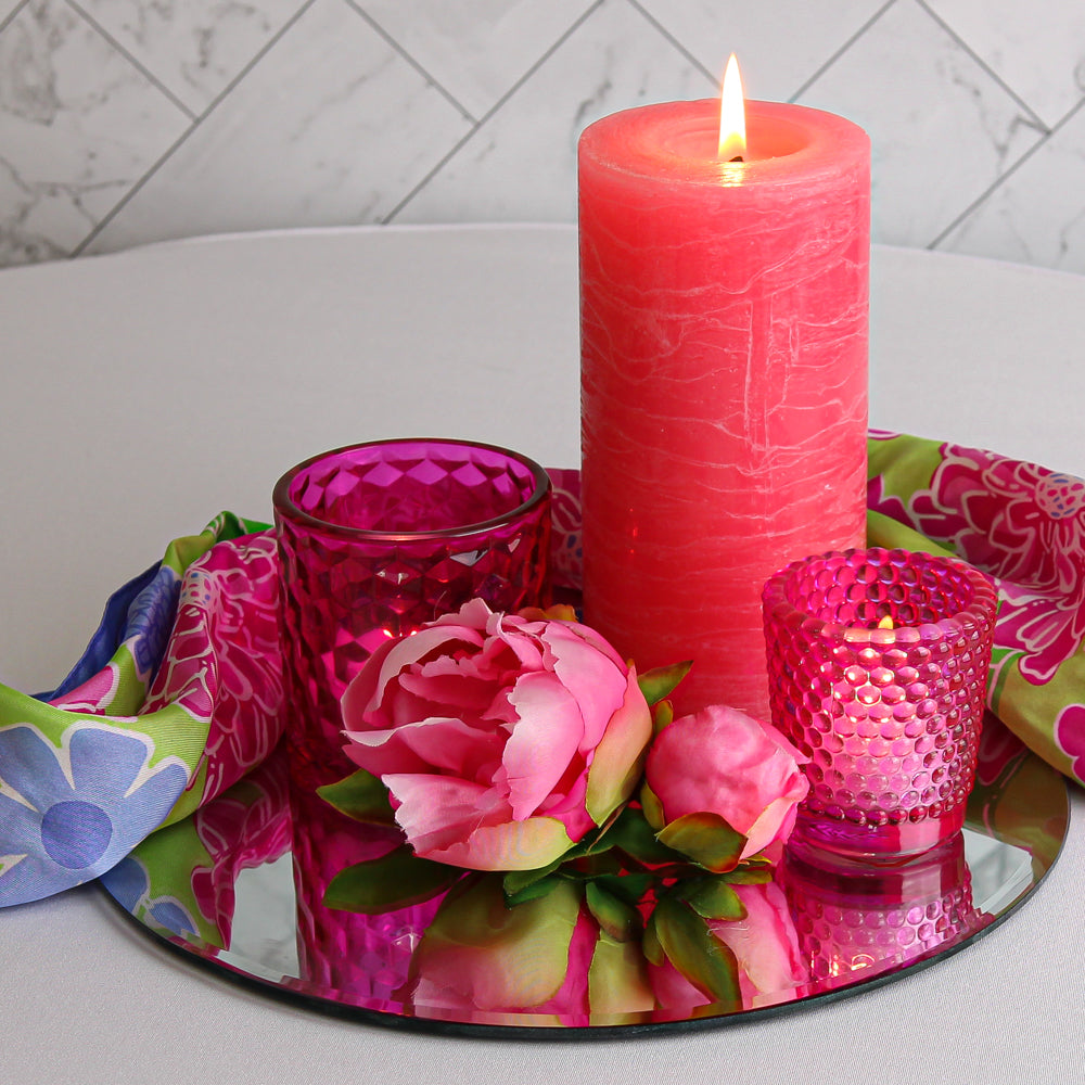 Richland Rustic Pillar Candle 3"x 6" Pink