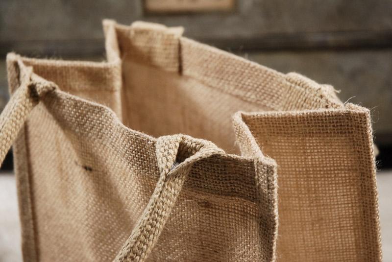 6 burlap tote favor bags with handles 11 x 9