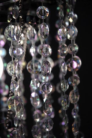 Crystal Decorative 3 Tier Chandelier 34in  Plug In