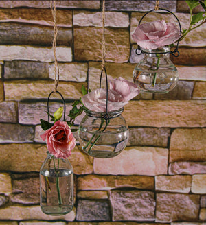 Richland Vintage Bottle Hanging Glass Vase Set of 12