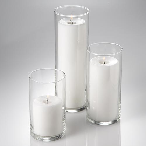 Eastland Cylinder Pillar Candle Holders 6" , 7.5" & 10.5" Set of 36