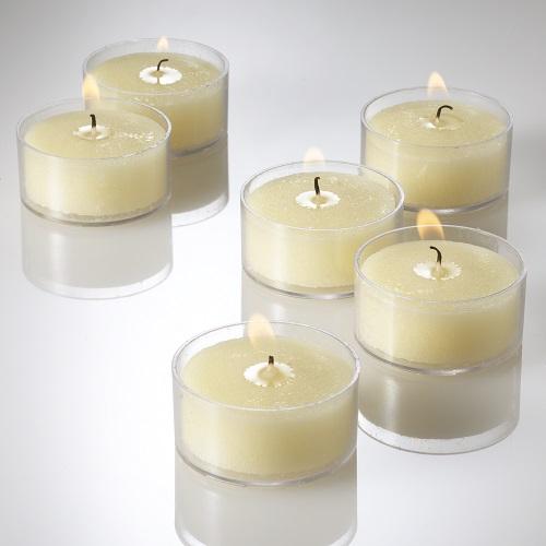 Richland Clear Cup Tealight Candles Ivory Vanilla Scented Set of 50