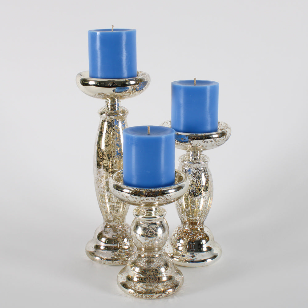 Eastland Unique Mercury Glass Pillar Candle Holder 11.25"