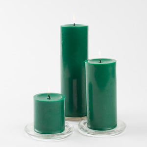 Richland Pillar Candles 3"x3" Dark Green Set of 48