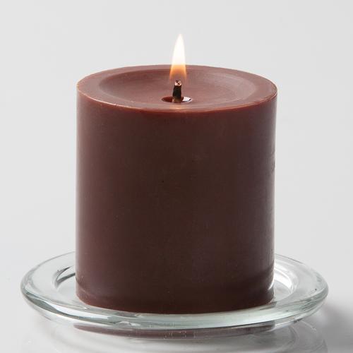 Richland Pillar Candles 3"x3" Brown Set of 12