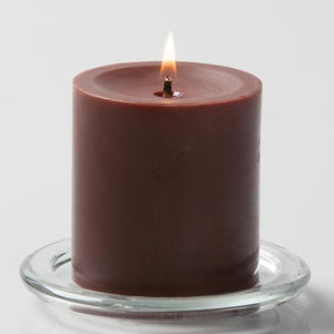 Richland Pillar Candles 3"x3" Brown Set of 12