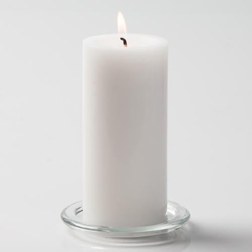 Richland Pillar Candle 6" & Eastland Square Holder 8 inch Set of 12