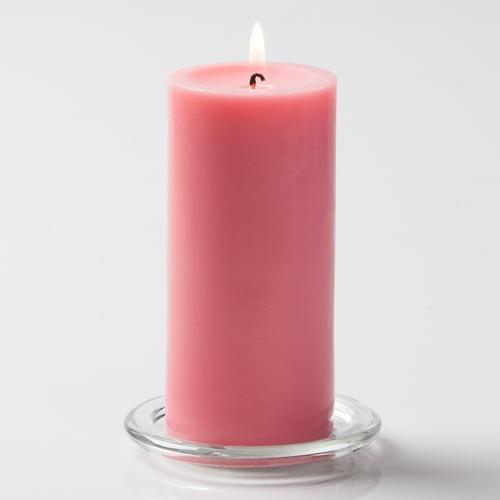 Richland Pillar Candles 3"x6" Pink Set of 6