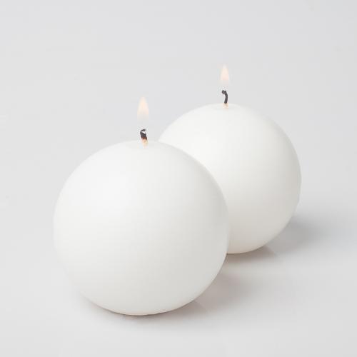 Richland Sphere Candle 3" White