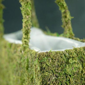Natural Preserved Moss Purse Planter 8"