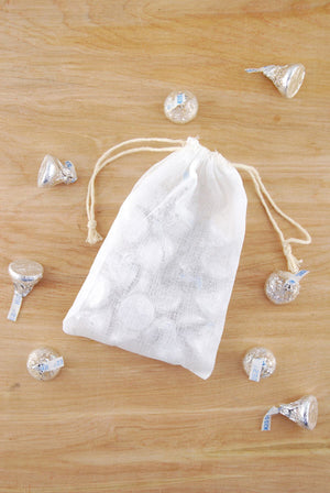12 Cotton 4x6 Drawstring Favor Bags