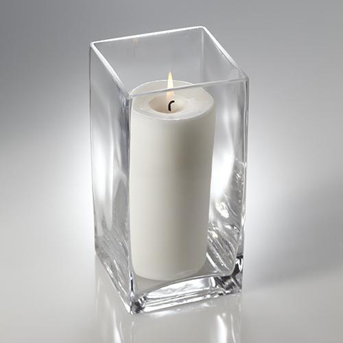 Richland Pillar Candle 6" & Eastland Square Holder 8 inch Set of 12