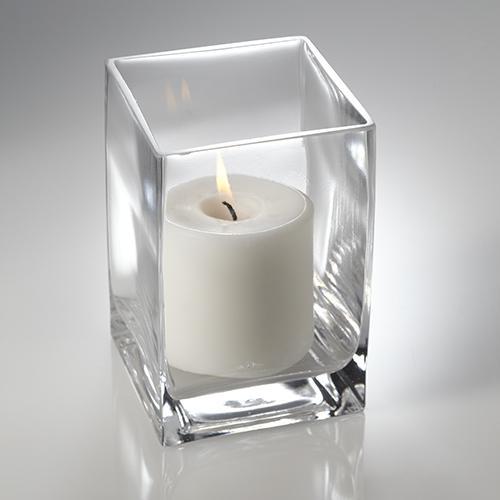 Richland Pillar Candle 3" & Eastland Square Holder 6 inch Set of 12