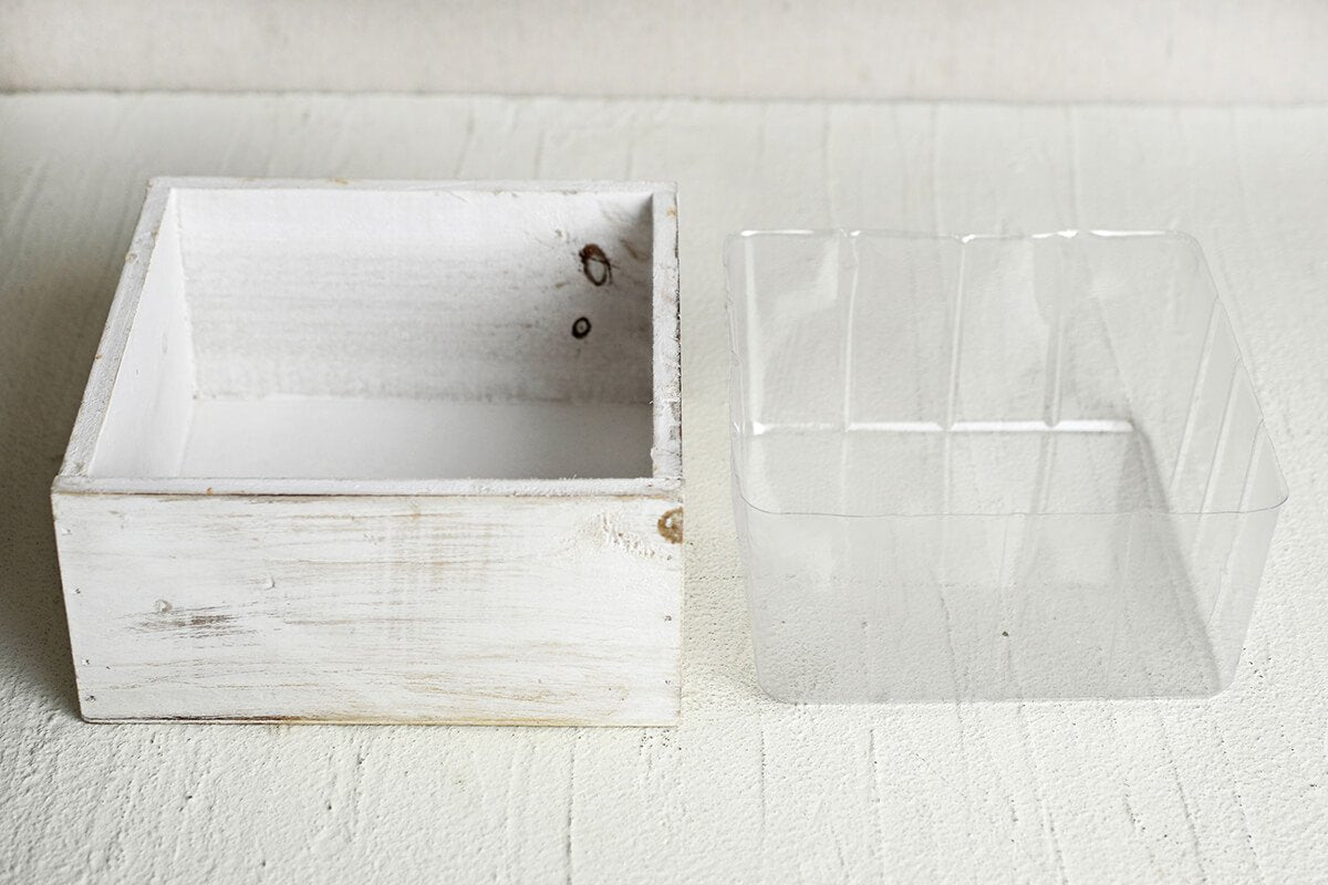 white wood square planter box 7x7