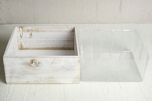 White Wood Square Planter Box 9x9