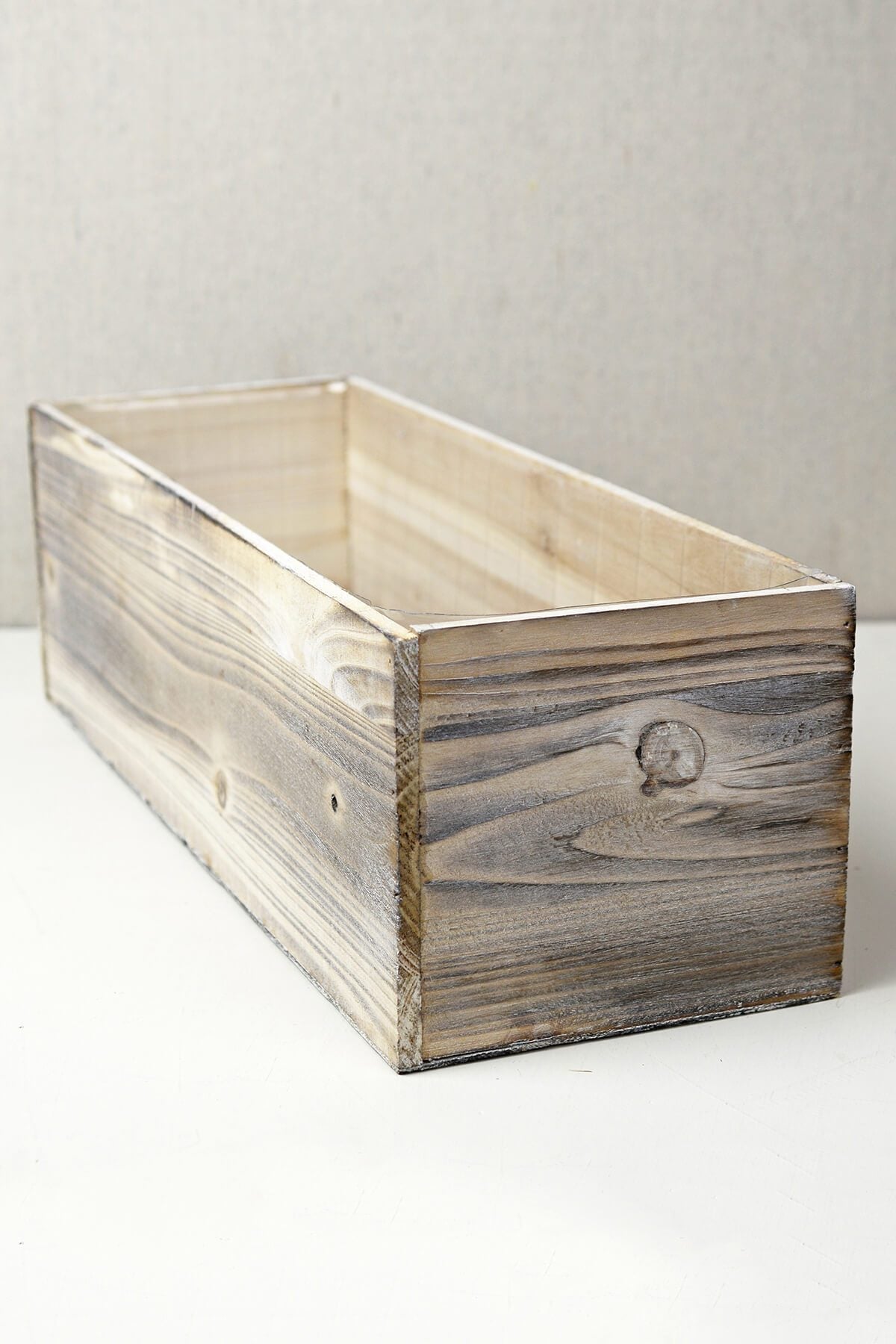 white washed wood 18x6 planter box