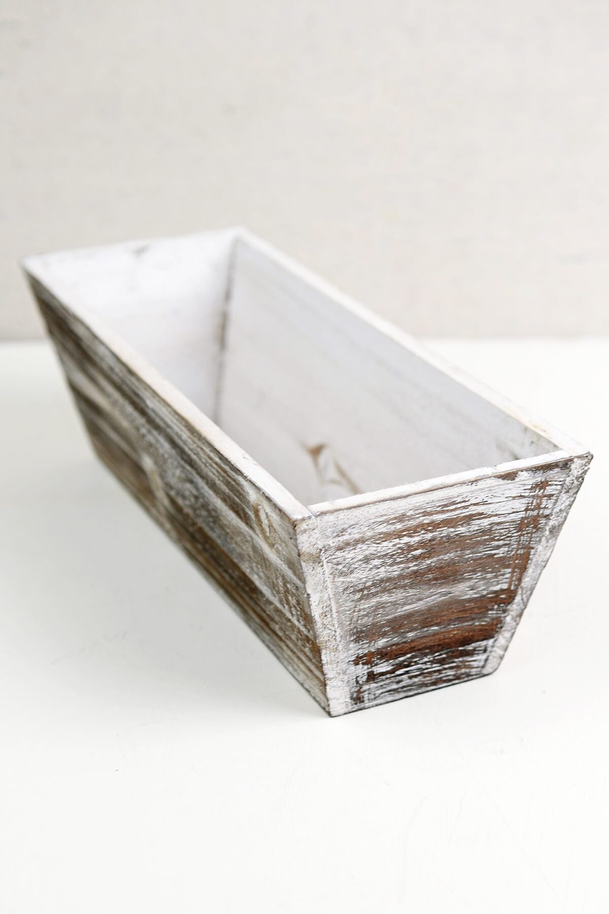 whitewashed tapered 4x12 planter boxes wood