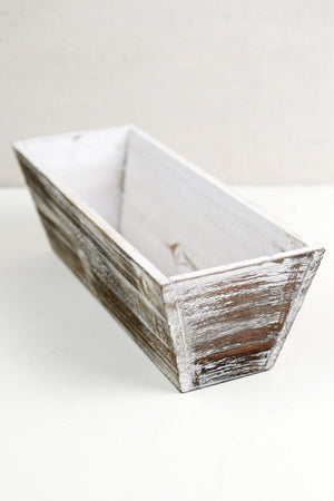 Whitewashed Tapered 4x12 Planter Boxes Wood