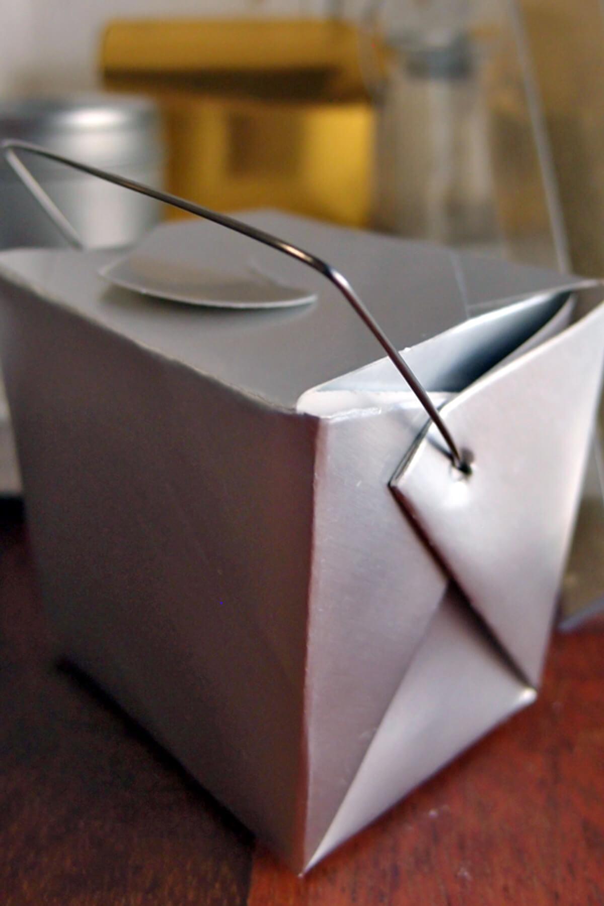 12 tiny silver takeout boxes 8oz 2 5in
