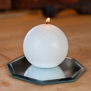 Richland Sphere Candle 3" White Set of 24