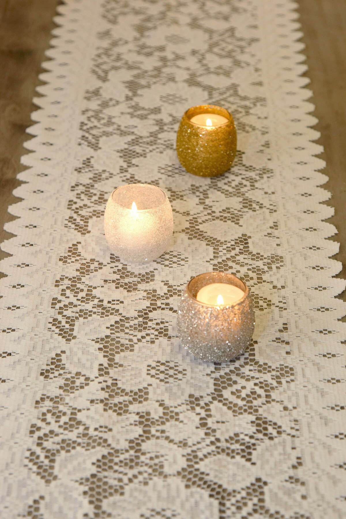 Ivory Lace Table Runner & Chair Sash 13 x 76in