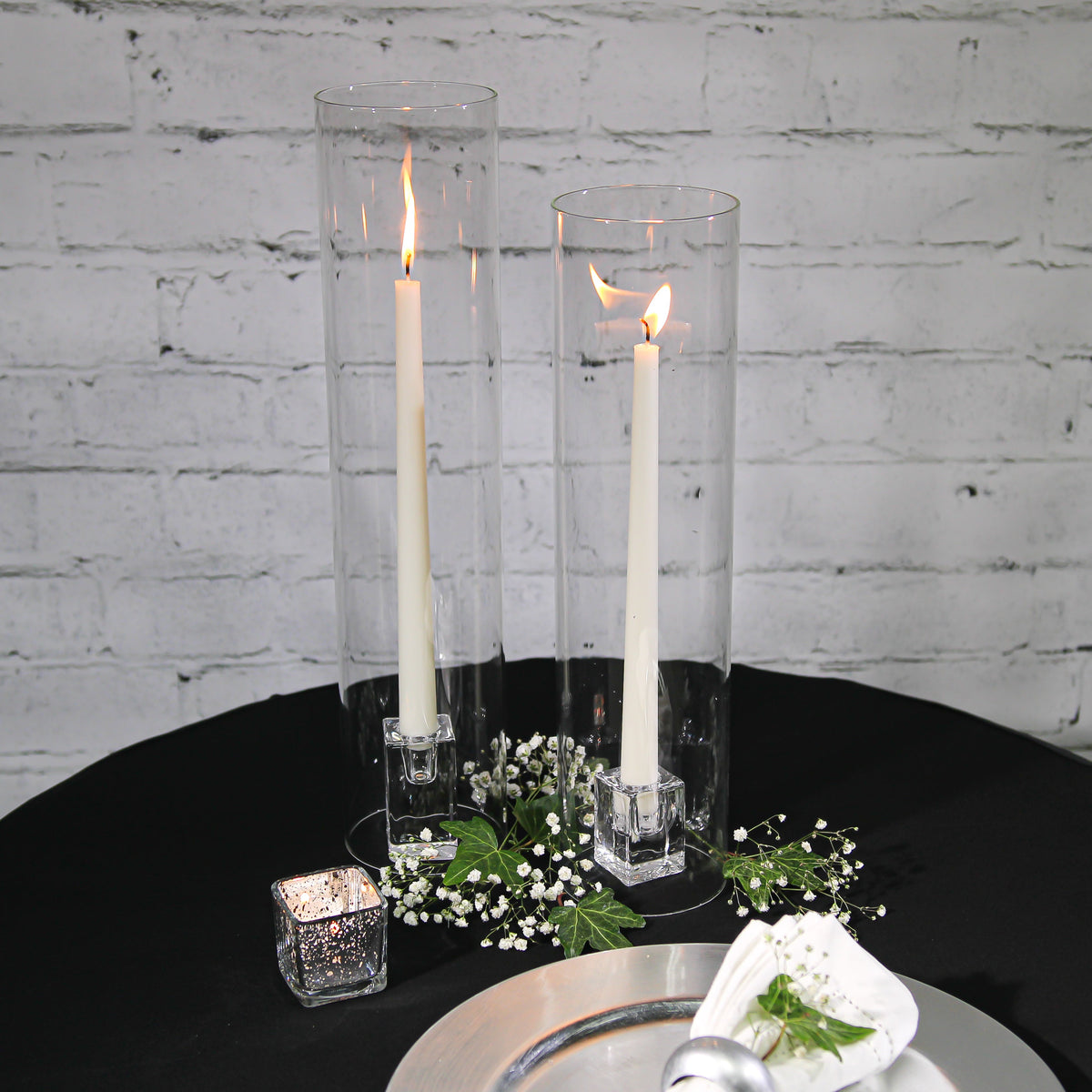 Richland Square Glass Taper Candle Holder 3" Set of 6